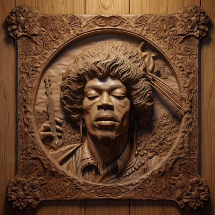 Jimmi Hendrix 2 stl model for CNC